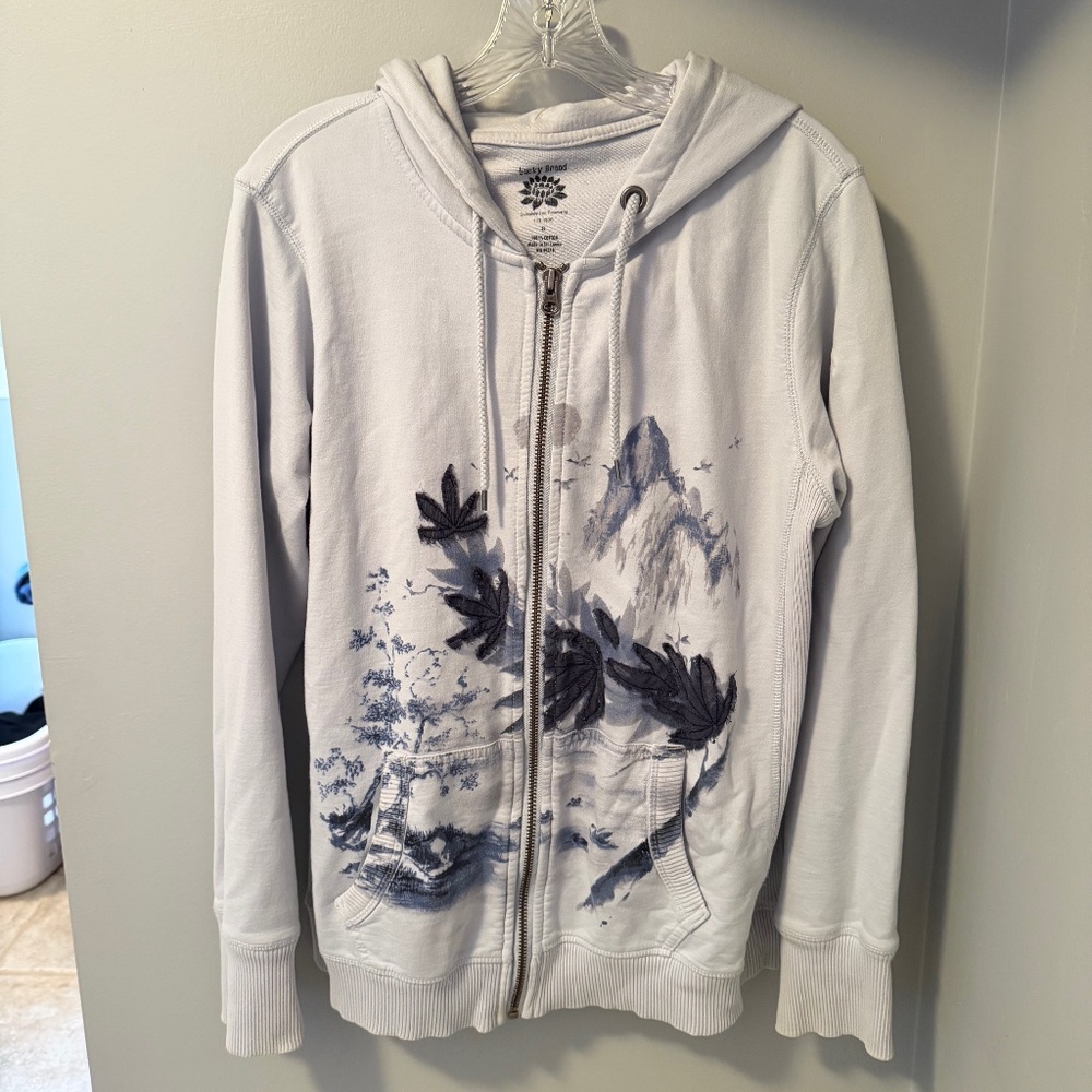 Lucky Brand Women's Light Blue Zipper Jacket